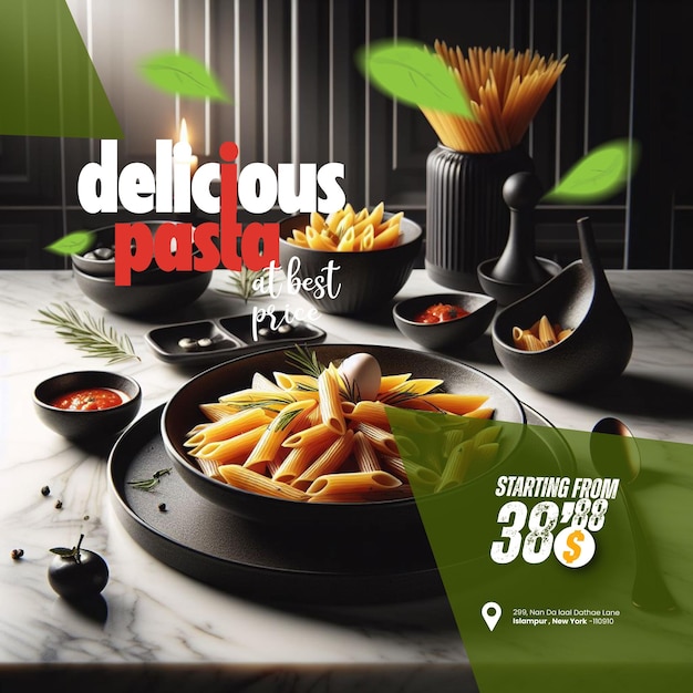 Vector food social post design