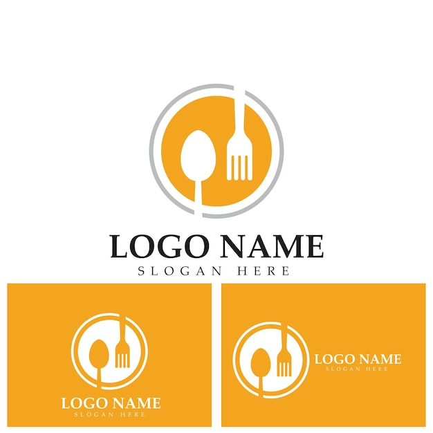 Food spoon and fork vector logo Cooking logo Restaurant logo template vector Cafe Logo