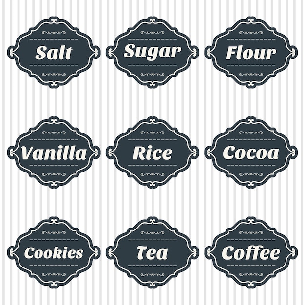 Food storage labels Kitchen food storage tags collection