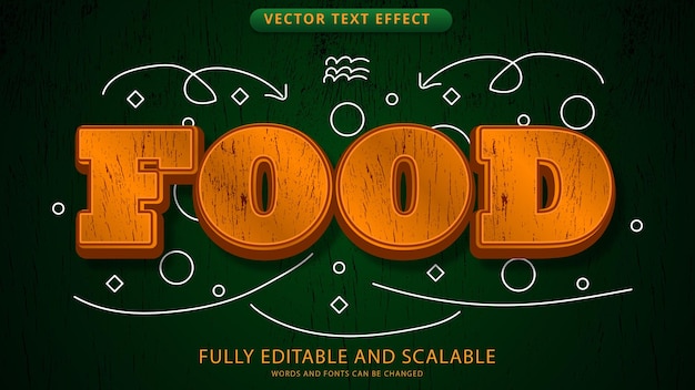 food text effect editable eps file