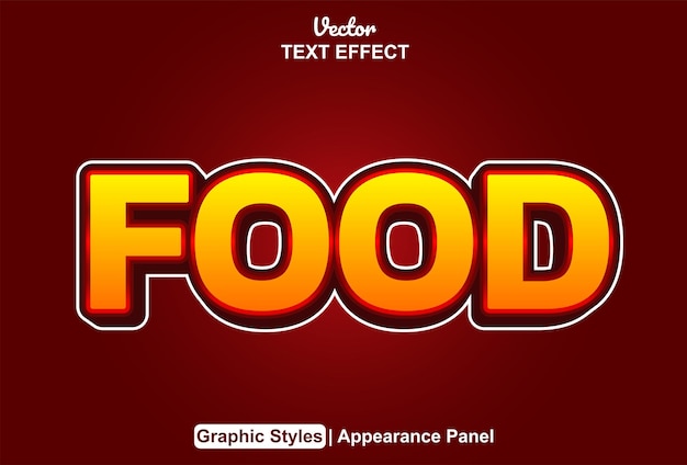 Food text effect with graphic style and editable