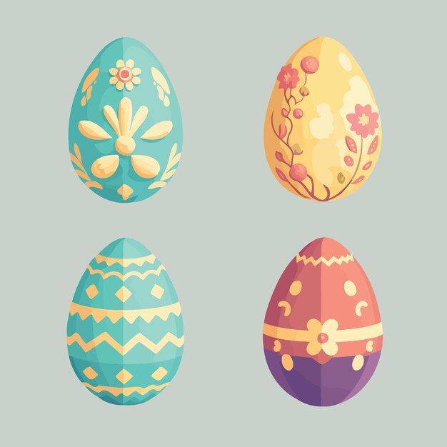 Food themed colorful easter eggs collection