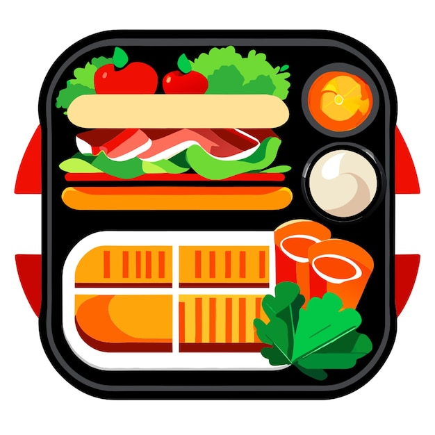 food on tray vector illustration