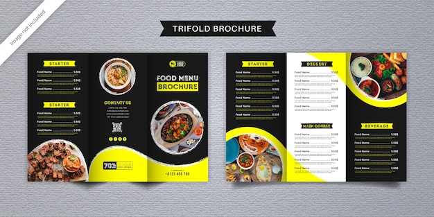 Food trifold brochure menu template