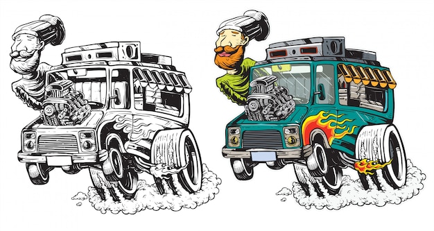 food truck high speed racer   illustration