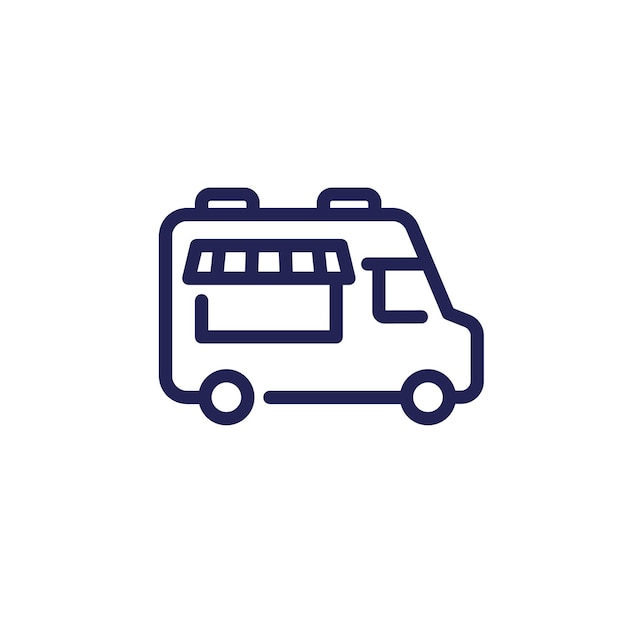 Food truck line icon vector