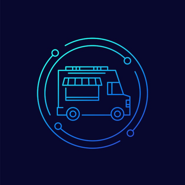 Food truck line vector icon