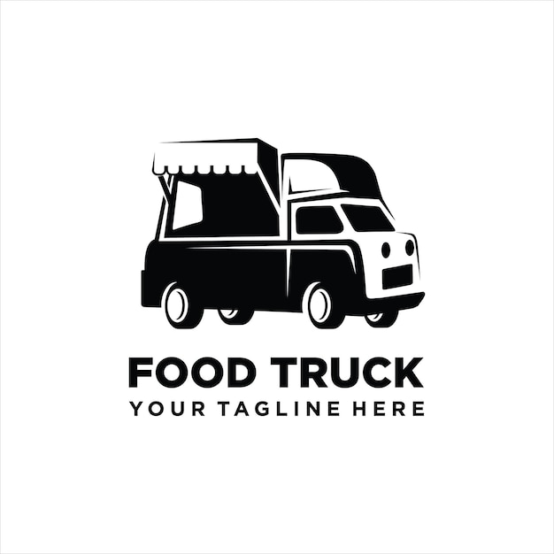 Food truck logo template Street food cart vector design Retro food truck logotype