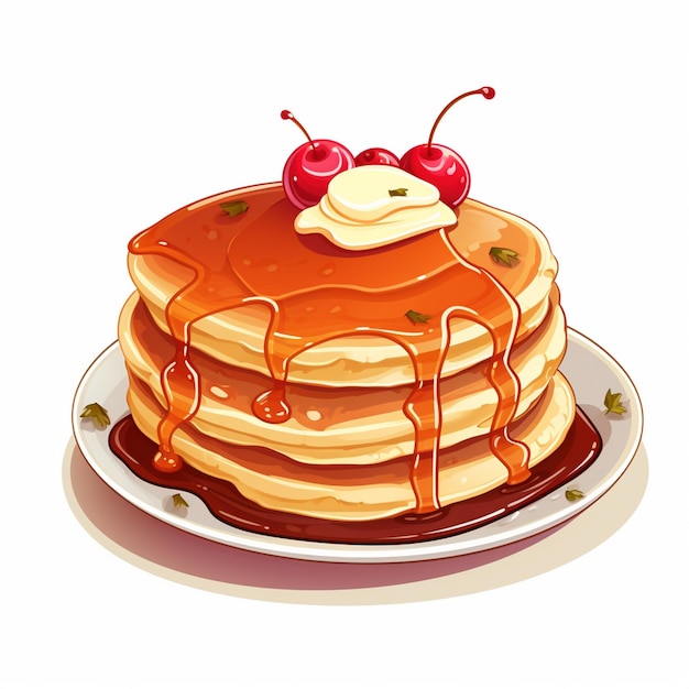 food vector breakfast illustration delicious sweet pancake cooking stack isolated dessert