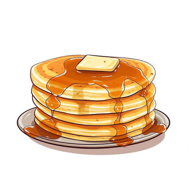 food vector breakfast illustration delicious sweet pancake cooking stack isolated dessert