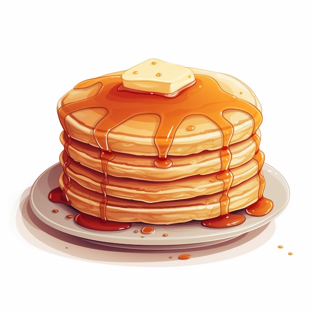 food vector breakfast illustration delicious sweet pancake cooking stack isolated dessert