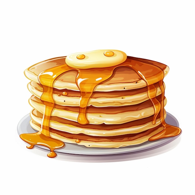 food vector breakfast illustration delicious sweet pancake cooking stack isolated dessert