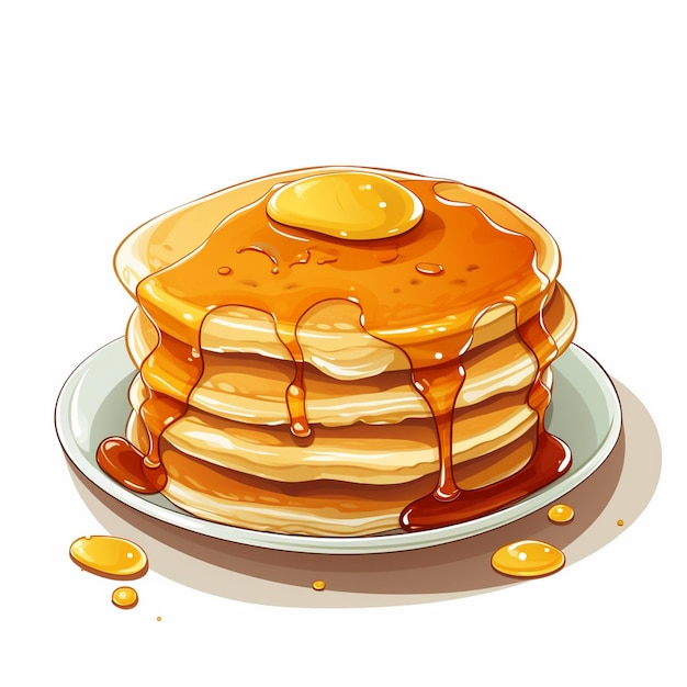 food vector breakfast illustration delicious sweet pancake cooking stack isolated dessert