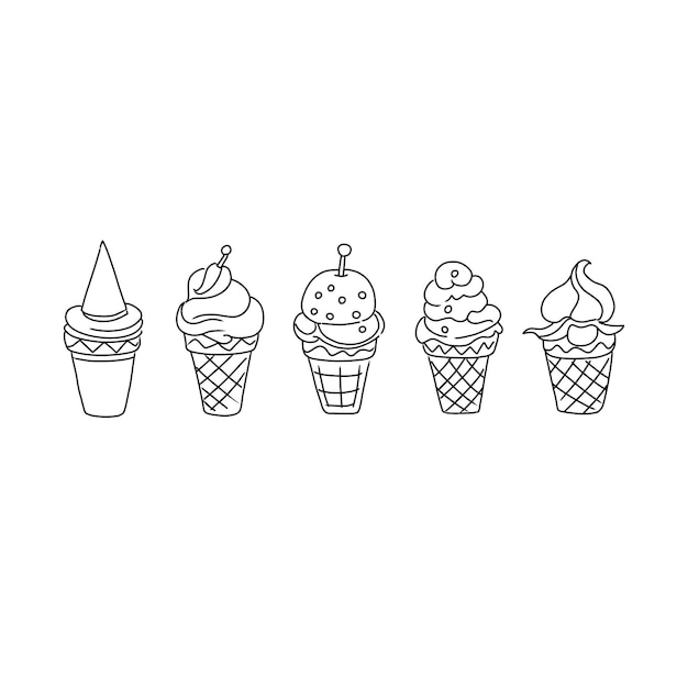 food vector cream dessert summer cone illustration isolated sweet chocolate ice waffle t