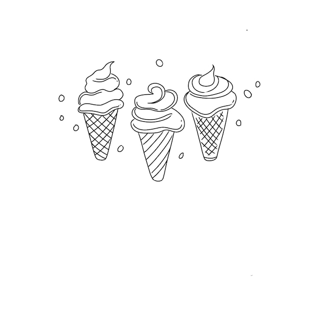 food vector cream dessert summer cone illustration isolated sweet chocolate ice waffle t