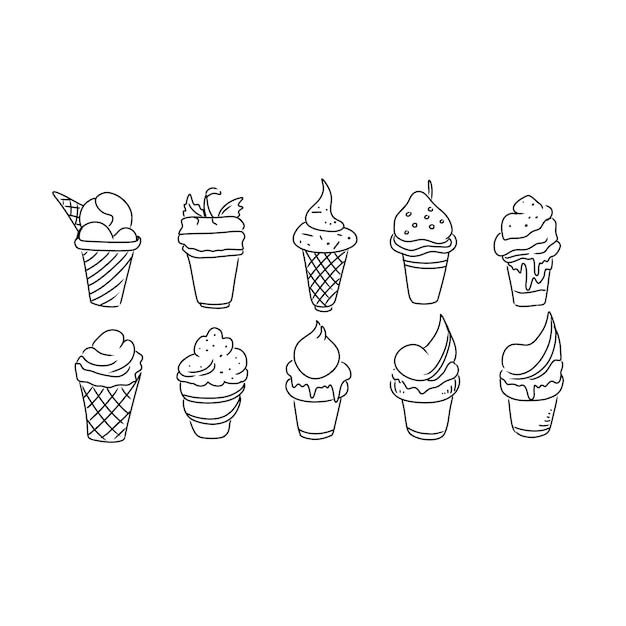 food vector cream dessert summer cone illustration isolated sweet chocolate ice waffle t