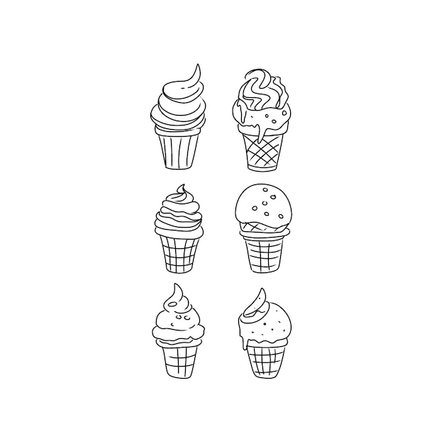 food vector cream dessert summer cone illustration isolated sweet chocolate ice waffle t