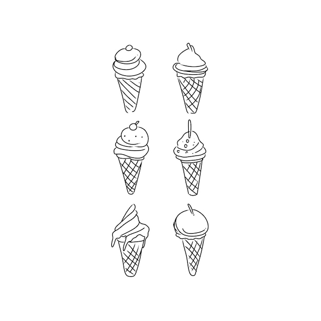 food vector cream dessert summer cone illustration isolated sweet chocolate ice waffle t