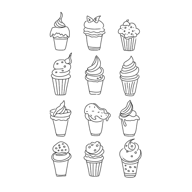 food vector cream dessert summer cone illustration isolated sweet chocolate ice waffle t