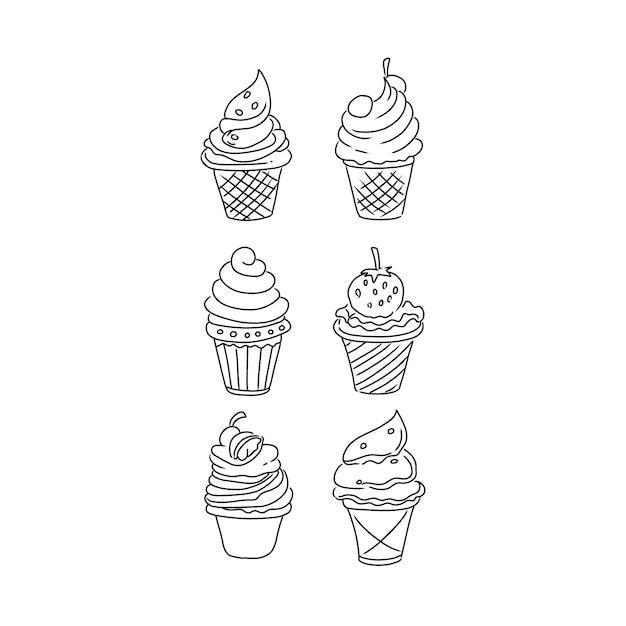 food vector cream dessert summer cone illustration isolated sweet chocolate ice waffle t