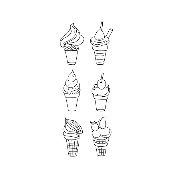 food vector cream dessert summer cone illustration isolated sweet chocolate ice waffle t