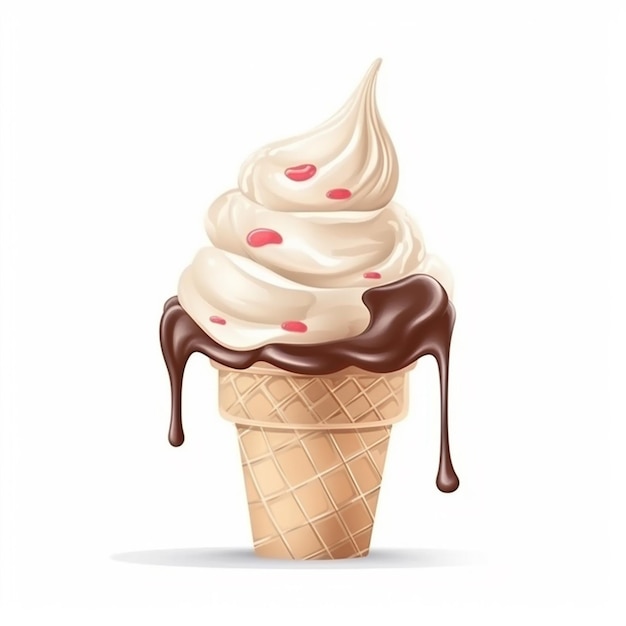 food vector cream summer dessert isolated sweet cone illustration chocolate waffle ice t