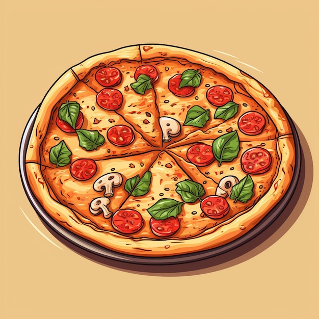 food vector pizza italian restaurant icon fast photo doodle vector art illustrations