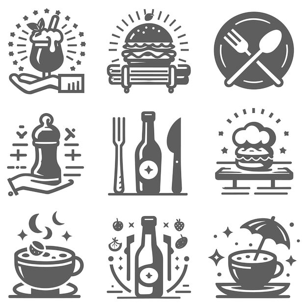 Food vintage design elements logos labels icons and objects