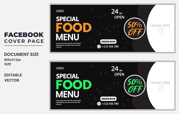 Food web banner template, web banner design, corporate banner