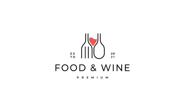 Food and wine logo Design vector illustration