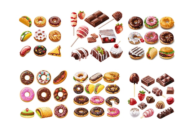 Foods Icon Sheet for Graphic Designs