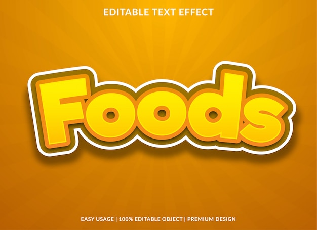 Foods text effect effect with cartoon style