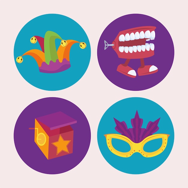 fools day set four icons