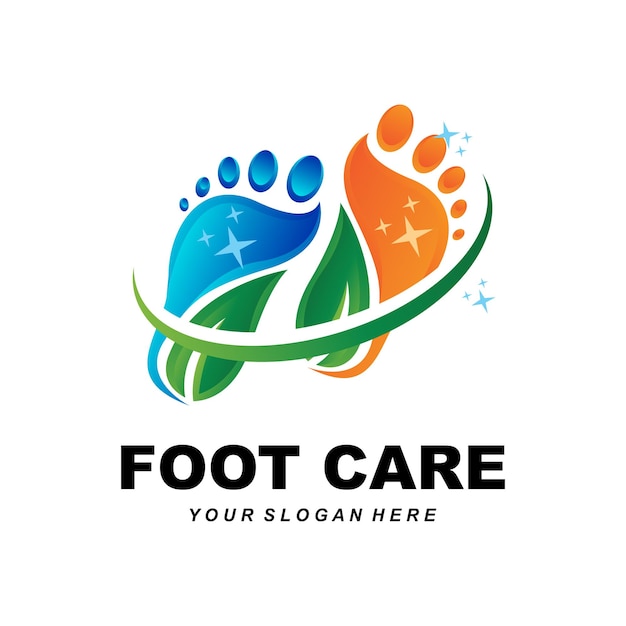 Foot Care Logo Design Health Illustration Woman Pedicure Salon Vector