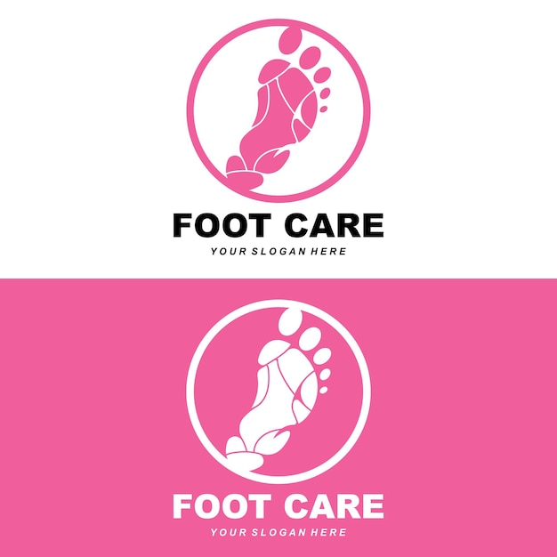 Foot Care Logo Design Health Illustration Woman Pedicure Salon Vector