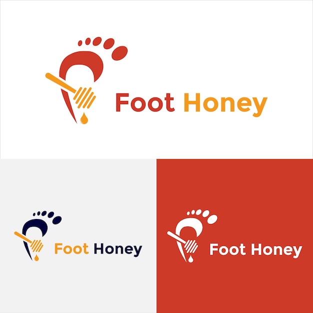 Foot honey vector logo design