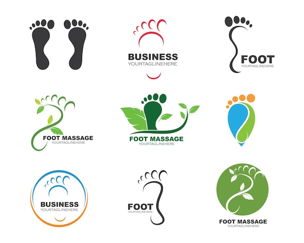 Foot ilustration Logo vector for business massagetherapist design