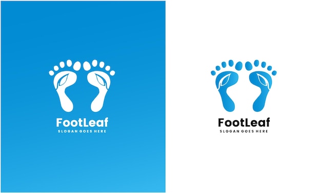 Foot logo inspiration and leaf logo premium vector