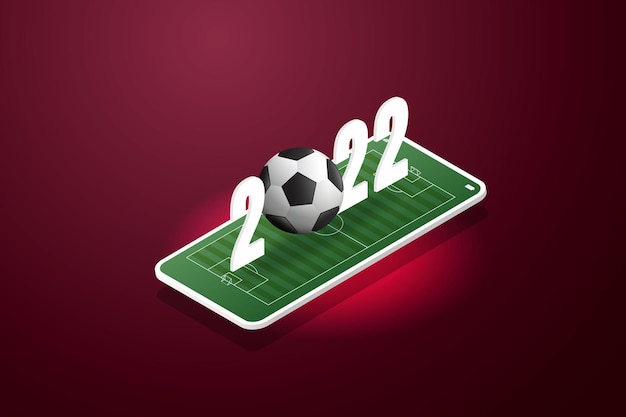 Football 2022 matches on smartphone screen Live football online via mobile