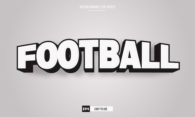 Football 3d editable vector text effect