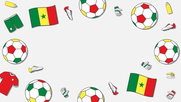 Football Background Design Template Football Cartoon Vector Illustration Tournament In Senegal