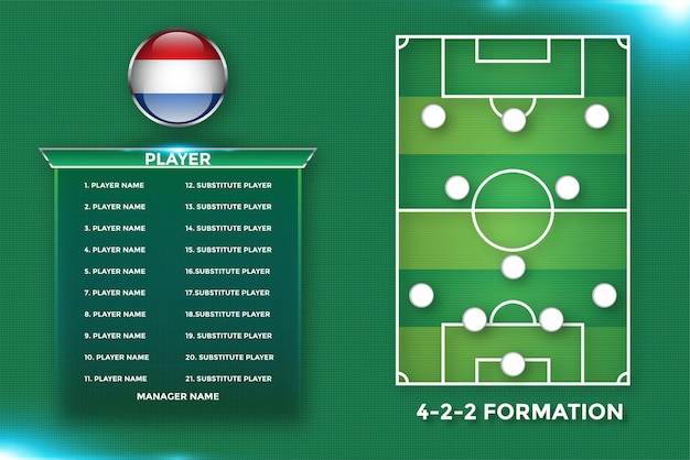 Football background team info charts and manager