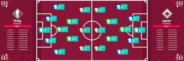 Football background team info charts and manager