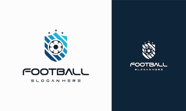 Football Badge with shield logo designs Modern Soccer Badge logo template