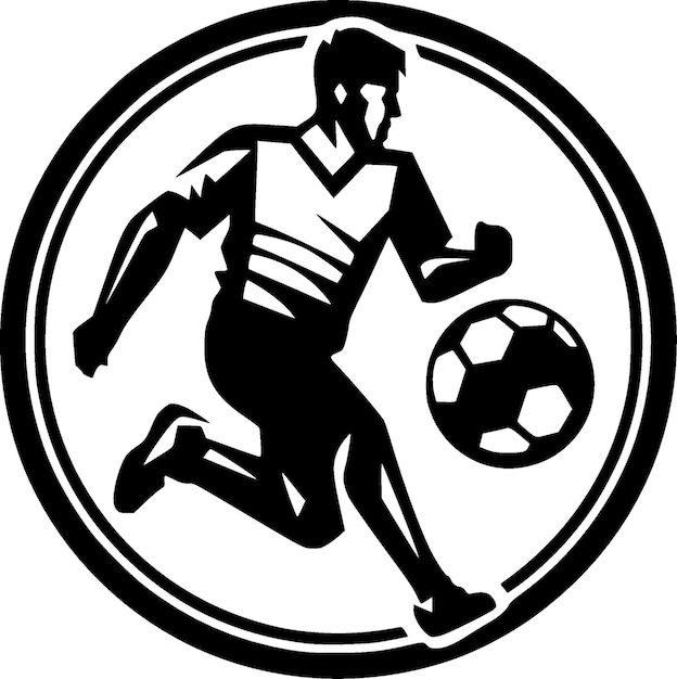 Football Black and White Vector illustration