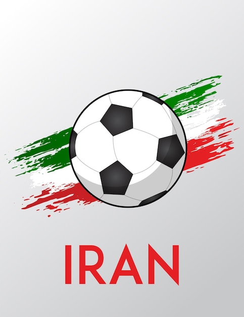 Football brush flag for Iran