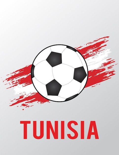 Football brush flag for Tunisia