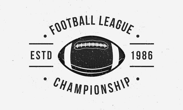 Football championship logoVintage American Football Ball Trendy retro logo