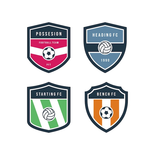 Football Club Logo Vector Design Template Badge Set