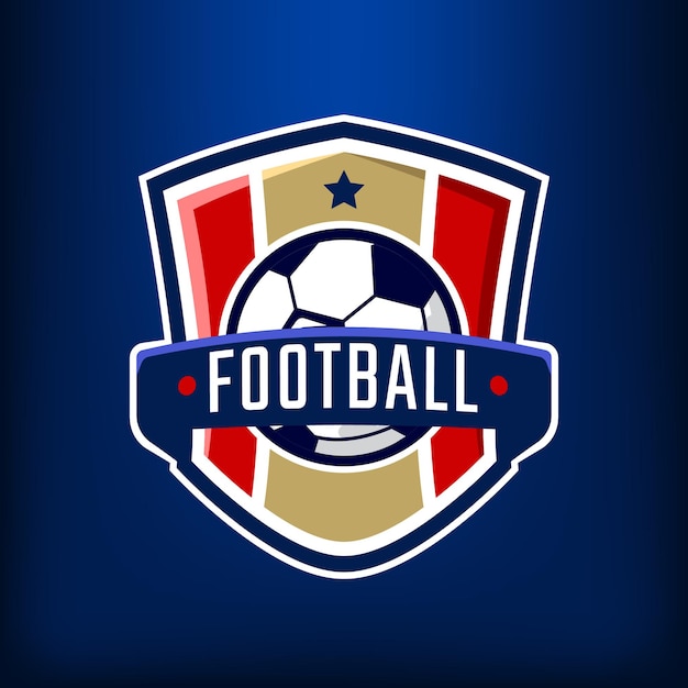 Football cup competition vector logo on dark blue background